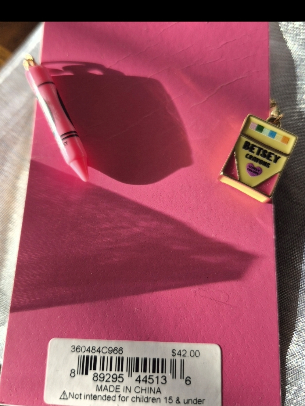 Betsey Johnson Back to School Mismatch Drop Earrings "Betsey Crayons" box - Picture 4 of 4